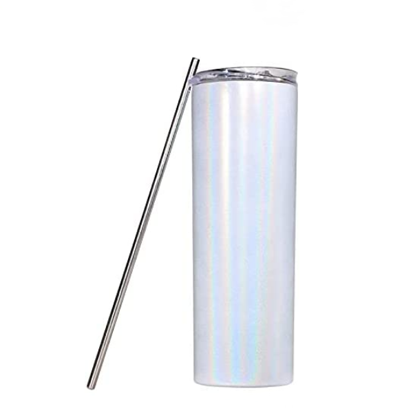 20oz CASE (15 /25 UNITS) Glitter Skinny Strainght sublimation tumblers