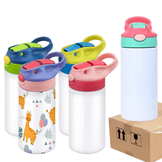 12oz/20oz Case (25 UNITS) Strainght Cute Sippy Cup Kids Tumbler Stainless Steel Water Bottle