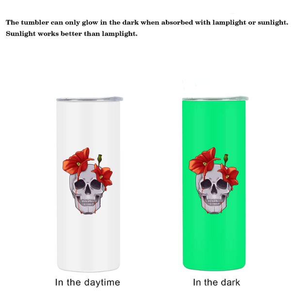 20oz CASE (1/25 UNITS) glow in the dark sublimation tumbler