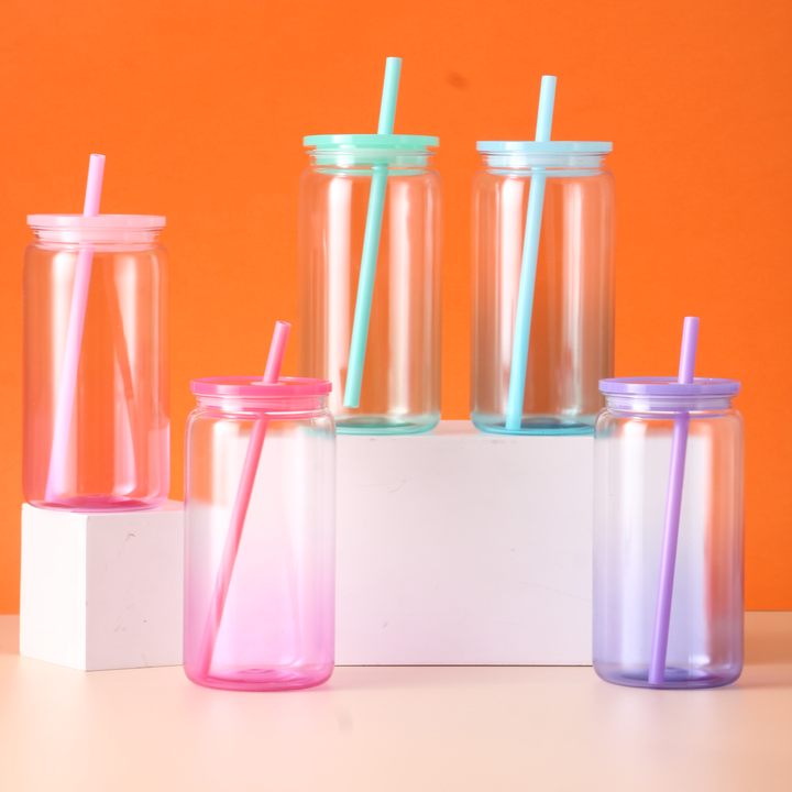 16oz Case (25 Units) Acrylic Colored Blank Classic Tumblers With Straw