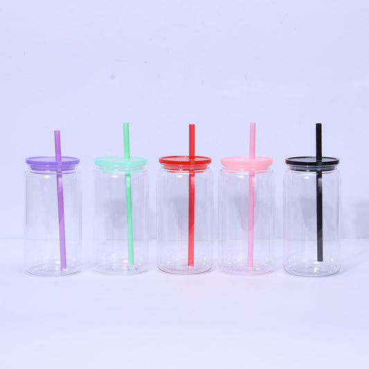 16oz Case (25 Units) Acrylic Colored Blank Classic Tumblers With Straw Single layer plastic tumbler