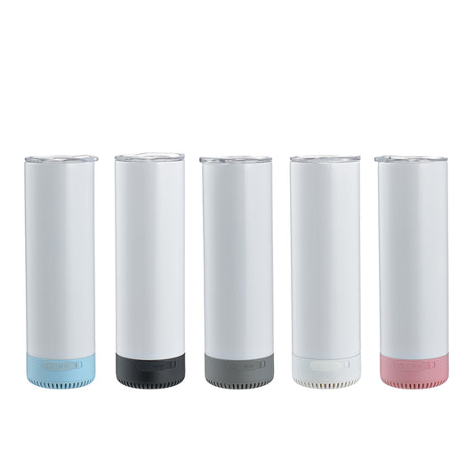 5Pack 25Pack 20oz New Models Sublimation Bluetooth Speaker Tumbler Straight Skinny