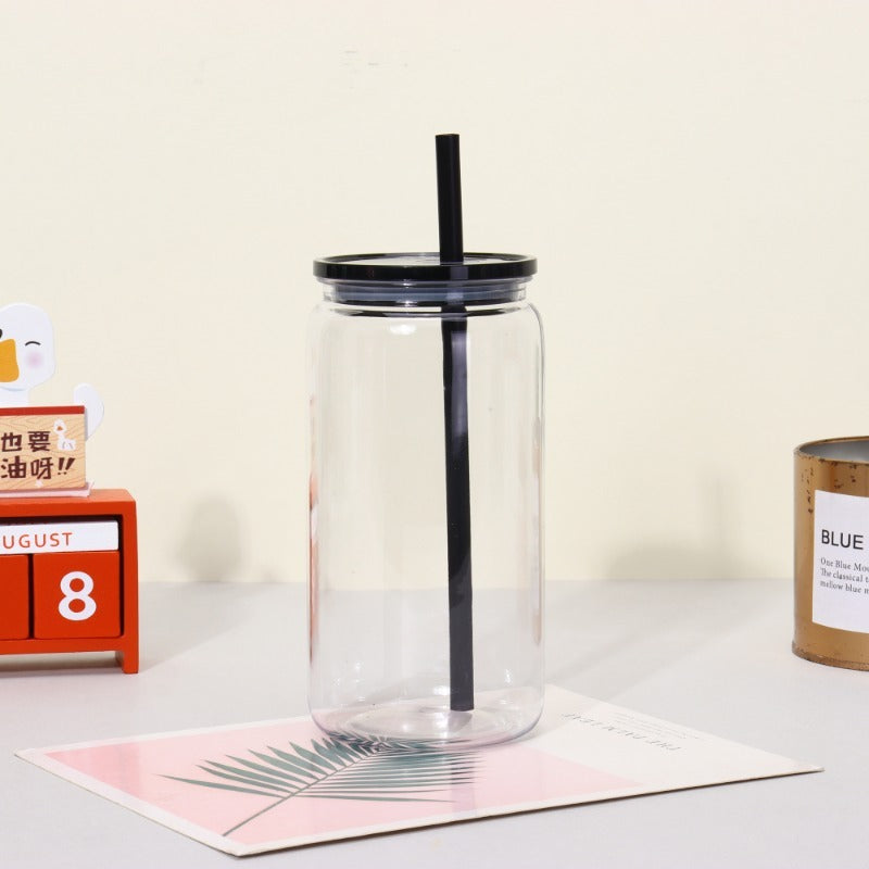 16oz Case (25 Units) Acrylic Colored Blank Classic Tumblers With Straw Single layer plastic tumbler