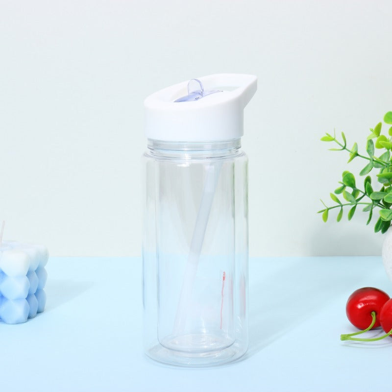 10oz Case (25 Units ) Plastic Pre-drilled Snow Globe Kids Tumbler Double Walled Kids Acrylic Snowglobe Cup with Hole and Plug