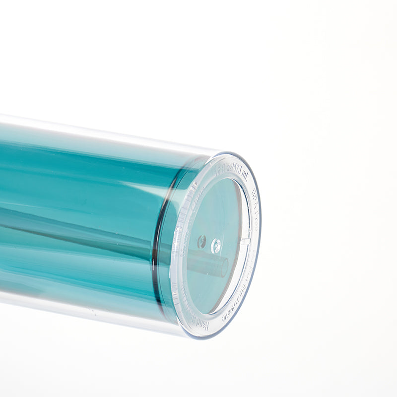 16oz Case (25 Units) Double Wall Colored Acrylic Blanks Classic Tumblers With Straw
