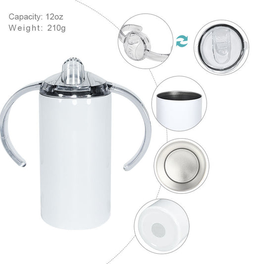 12oz CASE (1/15/25 UNITS) (2LID) Kid sippy cup cute tumbler cups