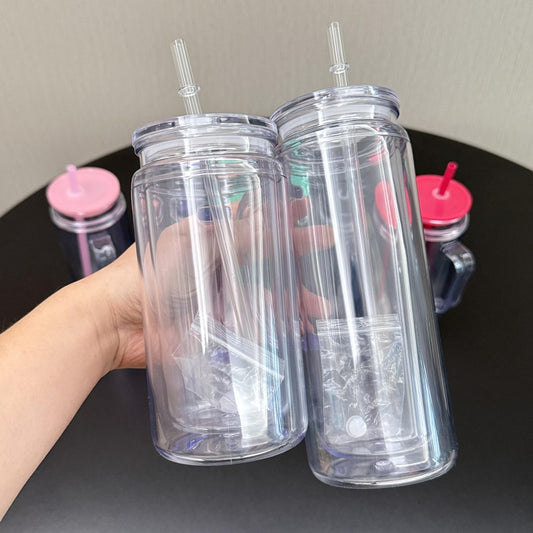 16oz/25oz Case (25 Units ) Snowglobe Plastic Tumbler Double Wall Leak-Proof BPA Free Eco-Friendly Mug with Handle and Plugs