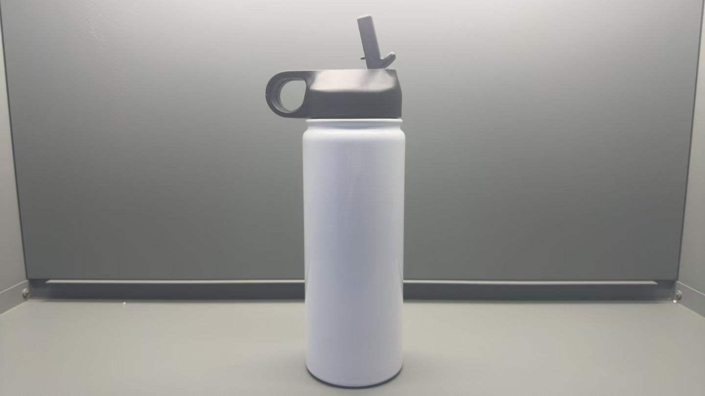 12oz Case (16unit) Sublimated Stainless Steel Double Walled Children's Sports Water Bottle with Lid