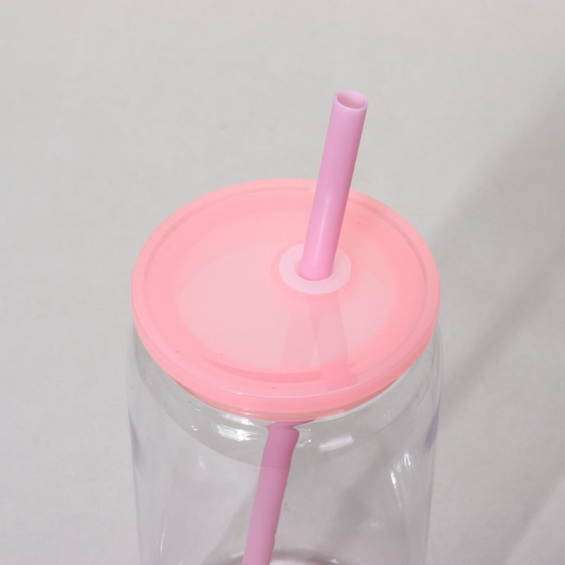 16oz Case (25 Units) Acrylic Colored Blank Classic Tumblers With Straw Single layer plastic tumbler