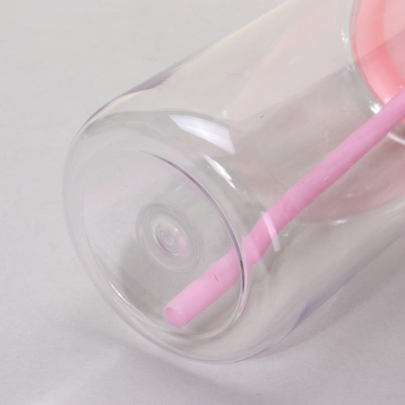16oz Case (25 Units) Acrylic Colored Blank Classic Tumblers With Straw Single layer plastic tumbler