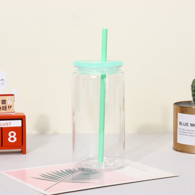 16oz Case (25 Units) Acrylic Colored Blank Classic Tumblers With Straw Single layer plastic tumbler