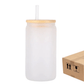 16oz CASE (16/32/50 UNITS) sublimation Glass tumbler with straws