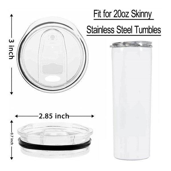 20oz Case of (6 units) Sliped  Stainless Seal Lid Skinny Straight  Tumbler Cup Lids