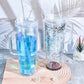 20Pack 40oz Clear Double Wall Plastic Snowglobe Cup Acrylic Snow Globe Tumbler with Pre Drilled Hole and Stoppers