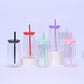 16oz Case (25 Units)  Acrylic Colored Blank Classic Tumblers With Straw Single layer plastic tumbler