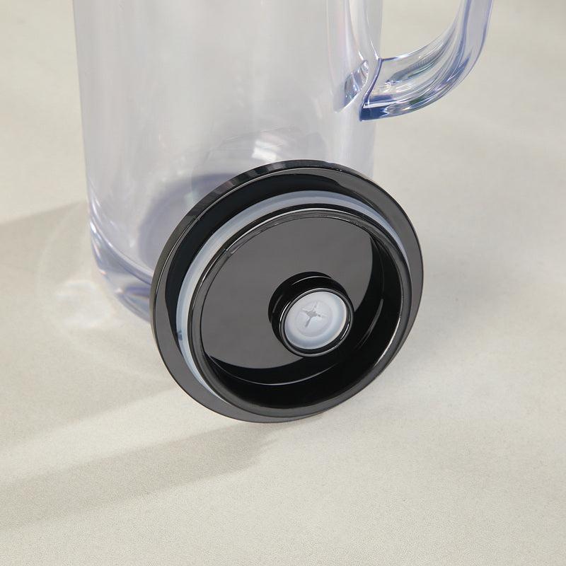 16oz/25oz Case (25 Units ) Snowglobe Plastic Tumbler Double Wall Leak-Proof BPA Free Eco-Friendly Mug with Handle and Plugs