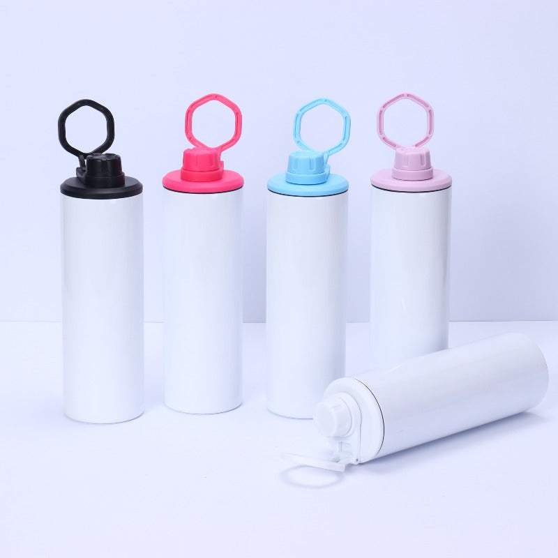 20oz Case of (25 Units) 5colors Lid Sublimation Straight Tumbler  with Spray Cap Insulated Water Bottle 5colors Lid