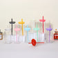 16oz Case (25 Units)  Acrylic Colored Blank Classic Tumblers With Straw Single layer plastic tumbler