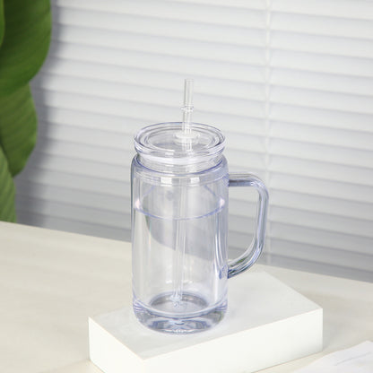 16oz/25oz Case (25 Units ) Snowglobe Plastic Tumbler Double Wall Leak-Proof BPA Free Eco-Friendly Mug with Handle and Plugs