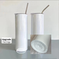 1 /24Pack  20oz Sublimation Skinny Strainght Blanks Tumbler Wholesale With Stainless Steel Straw