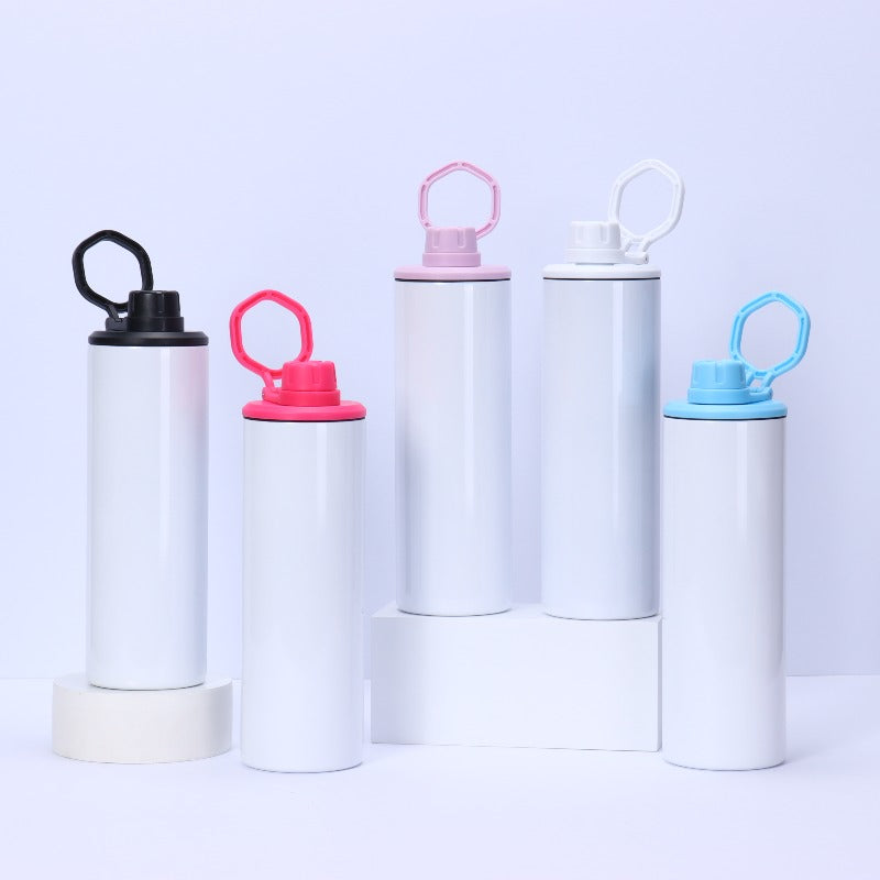 20oz Case of (25 Units) 5colors Lid Sublimation Straight Tumbler  with Spray Cap Insulated Water Bottle 5colors Lid