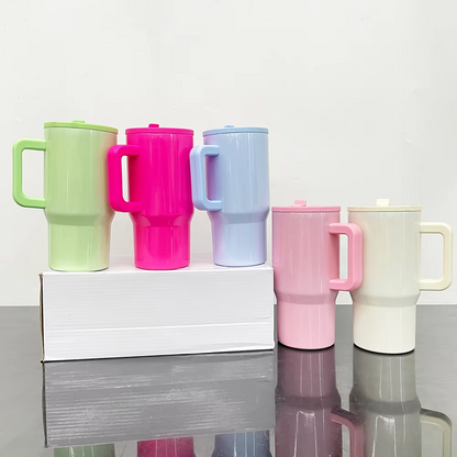20oz CASE (25 UNITS) Sublimation Glossy Tumbler Leak Proof Flip Straw with Handle