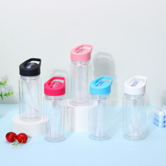 10oz Case (25 Units ) Plastic Pre-drilled Snow Globe Kids Tumbler Double Walled Kids Acrylic Snowglobe Cup with Hole and Plug