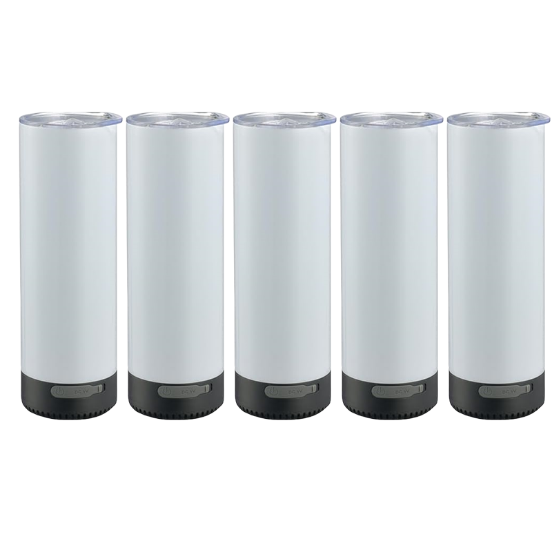 5Pack 25Pack 20oz New Models Sublimation Bluetooth Speaker Tumbler Straight Skinny